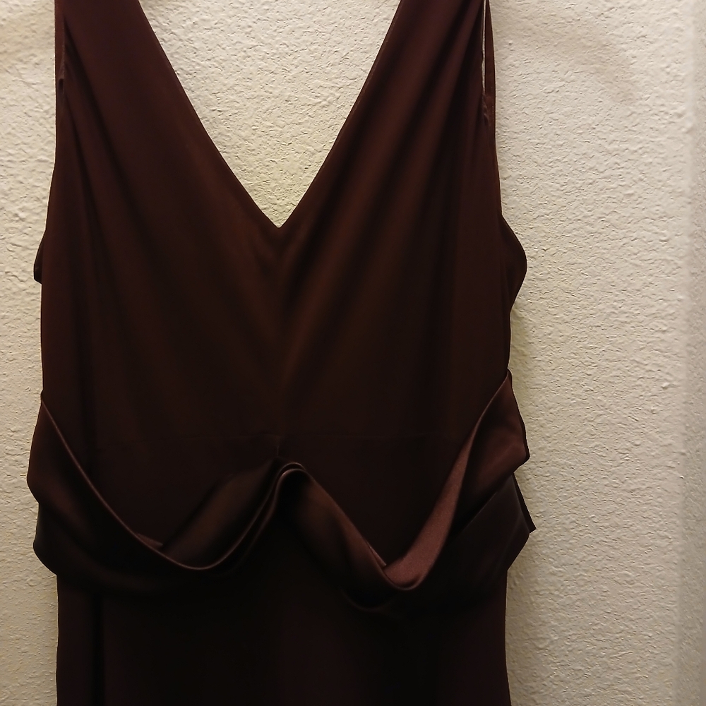 Elegant Brown Sleeveless Dress